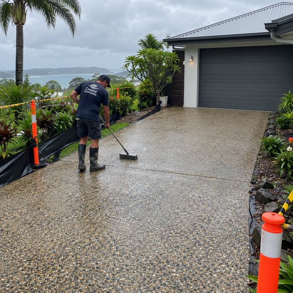 Exposed Aggregate Driveways - Cut Joints, Protect the Surface and Discuss Sealing in the Sunshine Coast